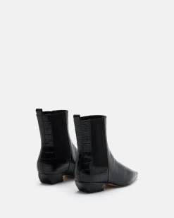 BOTTINES KEY/CROCO NOIR