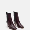 BOTTINES KRISTIN/CROCO POURPRE