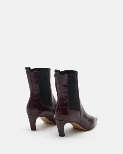 BOTTINES KRISTIN/CROCO POURPRE