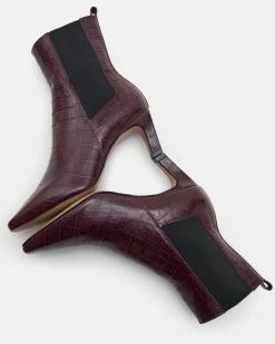 BOTTINES KRISTIN/CROCO POURPRE
