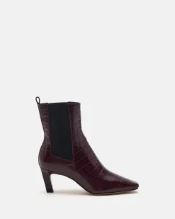 BOTTINES KRISTIN/CROCO POURPRE