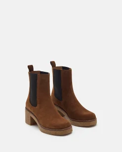 BOTTINES MIRAGE/VEL COGNAC