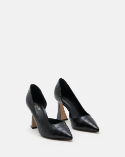 ESCARPINS JASMY/CROCO NOIR
