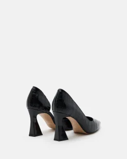 ESCARPINS JASMY/CROCO NOIR