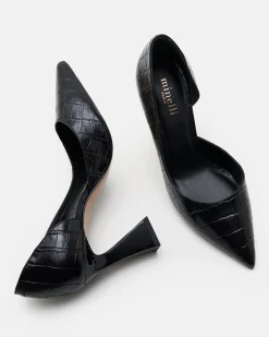 ESCARPINS JASMY/CROCO NOIR