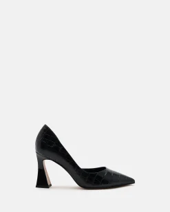 ESCARPINS JASMY/CROCO NOIR