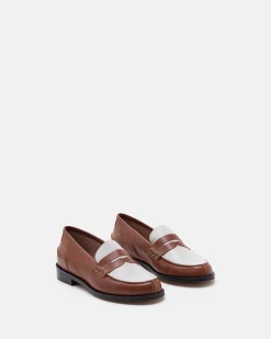 MOCASSINS MAURINE COGNAC-ÉCRU