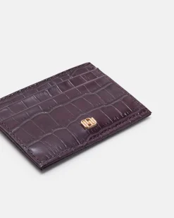 PORTE CARTES KALY/CROC POURPRE