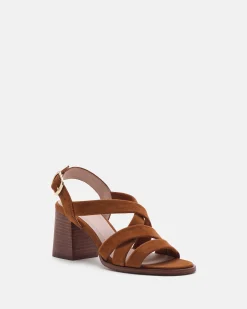 SANDALES JAVINE/VEL COGNAC