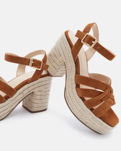 SANDALES JUTIA/VEL COGNAC
