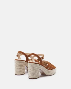 SANDALES JUTIA/VEL COGNAC