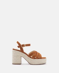 SANDALES JUTIA/VEL COGNAC