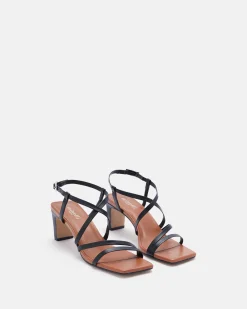 SANDALES KEIKO NOIR/COGNAC