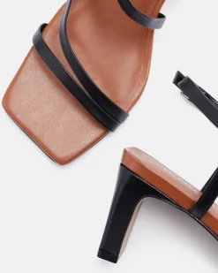 SANDALES KEIKO NOIR/COGNAC