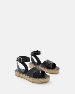 SANDALES PLAT ANTIA NOIR